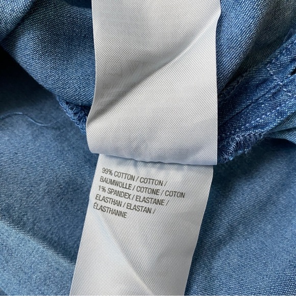 New Vintage Quaker Factory Jeanne Bice Chambray Jewel Button Down Shirt Size 1X - Picture 12 of 16